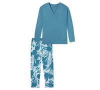 Schiesser Damen Langer Schlafanzug Pyjama Lang - 181246, Größe Damen:38, Farbe:blaugrau