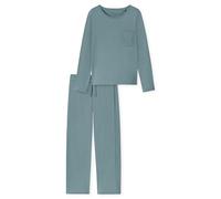 Schiesser Damen Langer Schlafanzug Pyjama Lang - 182538, Größe Damen:36, Farbe:Mineral