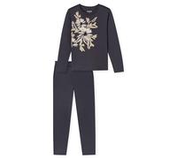 Schiesser Damen Langer Schlafanzug Pyjama Lang - 183062, Größe Damen:44, Farbe:Graphit
