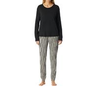 Schlafanzug lang Interlock Bündchen Ginkgo rost - Modern Nightwear 38