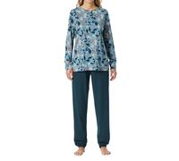 Schiesser Damen Langer Schlafanzug Pyjama mit Bündchen - 182019, Größe Damen:46, Farbe:Mehrfarbig 2