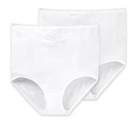 Schiesser Damen Maxi-Slips Cotton Essentials 2er-Pack Baumwolle Weiß Größe 46