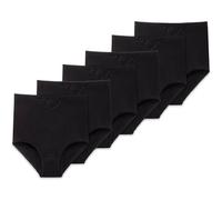 SCHIESSER Damen Maxi-Slips, 6er Pack - "Cotton Essentials", Maxi Pants, Baumwolle Schwarz / S S Schwarz