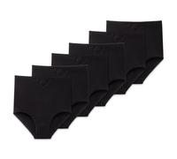 SCHIESSER Damen Maxi-Slips, 6er Pack - "Cotton Essentials", Maxi Pants, Baumwolle L Schwarz
