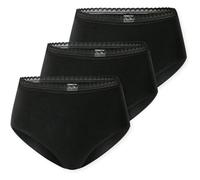 SCHIESSER Damen Midi-Slips, 3er Pack - 3Pack Midi, Stretch Cotton, uni Schwarz 4XL