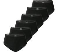 SCHIESSER Damen Midi-Slips, 6er Pack - 6Pack Midi, Stretch Cotton, uni XXL Schwarz