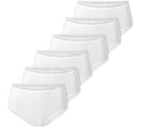 SCHIESSER Damen Midi-Slips, 6er Pack - 6Pack Midi, Stretch Cotton, uni L Weiß