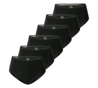 Slip SCHIESSER "Slip 6er Pack", Damen, Gr. L, schwarz, Obermaterial: 95% Baumwolle CO. 5% Elasthan EL., Unterhosen Slip (96080901-L) schwarz