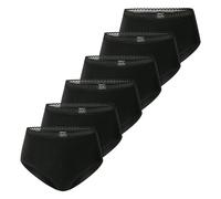 SCHIESSER Damen Midi-Slips, 6er Pack - 6Pack Midi, Stretch Cotton, uni Schwarz / L L Schwarz