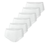 SCHIESSER Damen Midi-Slips, 6er Pack - 6Pack Midi, Stretch Cotton, uni Weiß 4XL