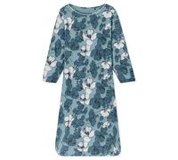 Schiesser Damen Nachthemd - 3/4-Arm, Bio-Baumwolle, Blumenprint, Comfort Nightwear, 181234-714