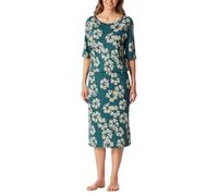 Nachthemd kurzarm Interlock Gummizug Blumen grün - Modern Nightwear 40