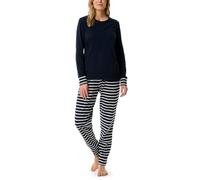Schiesser Damen Schlafanzug Casual Essentials 181746-804 100% Baumwolle lang Nachtblau Gr. 48