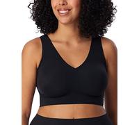 Schiesser Damen Bustier Invisible Soft, nahtlos, mit herausnehmbaren Pads, V-Ausschnitt, Schwarz 38