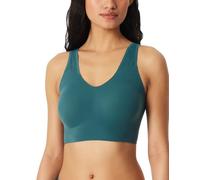 Bustier SCHIESSER "Invisible Soft Lace", Damen, Gr. 42, N-Gr, 700, grün, Single Jersey, Obermaterial: 75% Polyamid, 25% Elasthan, BHs Bustier, herausnehmbare Pads, Spitzeneinsatz, V-Ausschnitt (628647