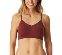 Bustier SCHIESSER "Invisible Soft Lace", Damen, Gr. 42, N-Gr, burgund, Single Jersey, Obermaterial: 75% Polyamid, 25% Elasthan, BHs, herausnehmbare Pads, V-Ausschnitt, Spitze vorn, Lasercut-Abschlüsse