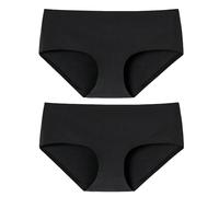 Schiesser Damen Panty Invisible Cotton 2er Pack, Größe:40, Farbe:Schwarz (000)