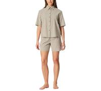 Pyjama kurz Webware Streifen oliv - Selected Premium 46