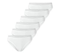Schiesser Damen Rio Slip - 95/5 Modern Cotton - 6er Pack | Slips mit femininer Spitze, hoher weichem Bundabschluss