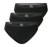 SCHIESSER Damen Rio-Slips, 3er Pack - 3Pack Rio Slip, Stretch Cotton, uni Schwarz 3XL