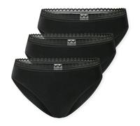 SCHIESSER Damen Rio-Slips, 3er Pack - 3Pack Rio Slip, Stretch Cotton, uni Schwarz 2XL