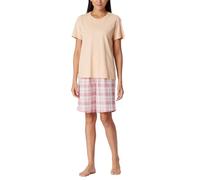 Schiesser Damen Schlafanzug kurz Baumwolle-Comfort Essentials Pyjamaset, Peach Whip_181247, 42