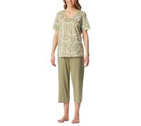 Schiesser Damen Schlafanzug kurz Set 3/4 Lange Hose Kurzarm Oberteil weiche Baumwolle - Nightwear