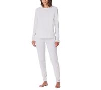 Schiesser Damen Schlafanzug lang Baumwolle-Nightwear Pyjamaset, grau-Mel_181242, 48