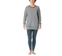 Schiesser Damen Schlafanzug lang Wohlfühlen-Nightwear Frottee warm kuschelig Jeansblau Gr. 42