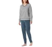 Schlafanzug SCHIESSER Gr. 48, blau (jeansblau) Damen Homewear-Sets (39097446-48) jeansblau