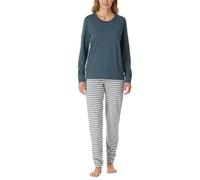 Schlafanzug SCHIESSER Gr. 48, blau (jeansblau) Damen Homewear-Sets (62922441-48) jeansblau