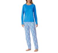 Schiesser Damen Schlafanzug Lange Hose langärmlig-Modern Nightwear Pyjamaset, Aquarium_182544, 38