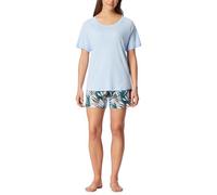 Schlafanzug kurz Palmen hellblau - Modern Nightwear 44