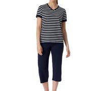 Schiesser Damen Schlafanzug Set Kurzarm 3/4 Lange Hose weiche Baumwolle | Nachtwäsche - Nightwear - Pyjama Set