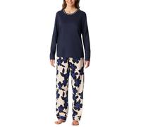 Schlafanzug lang Blumen navy - Comfort Nightwear 42