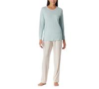 Schiesser Damen Schlafanzug Set lang Baumwolle Modal - Nightwear, Bluebird_181237, 48