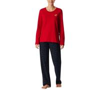 Schiesser Damen Schlafanzug lang Family Herz rot weiche Baumwolle Gr. 36