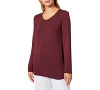 Schiesser Damen Schlafanzugoberteil Shirt 1/1 Langarm - 182051, Größe Damen:44, Farbe:Burgund