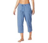 Schiesser Damen Schlafhose Mix+Relax 3/4-lang Baumwolle Stretch aqua gemustert Größe 44