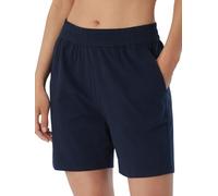 Schiesser Damen Schlafhose Kurz Baumwolle - Mix + Relax Pyjamaunterteil, Dunkelblau_179265, 38 EU