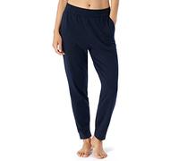 Schiesser Damen Schlafhose Lang Baumwolle - Mix + Relax Pyjamaunterteil, Dunkelblau_179266, 40 EU