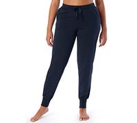 Schiesser Damen Schlafhose lang mit Bündchen Baumwolle Stretch - Mix + Relax, nachtblau_165671, 34