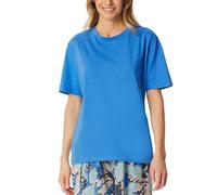 Schiesser Damen Schlafshirt Kurzarm Baumwolle-Mix + Relax Pyjamaoberteil, Aquarium_179267, 48