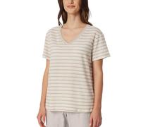 Schiesser Loose Fit T-Shirt aus Baumwoll-Leinen-Mix in Offwhite, Größe 42