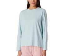 Schiesser Damen Schlafshirt Langarm Baumwolle - Mix + Relax Pyjamaoberteil, Bluebird_179273, 38