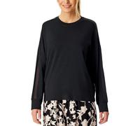 Schiesser Damen Schlafshirt Langarm Modal-Mix + Relax Pyjamaoberteil, schwarz_182051, 44