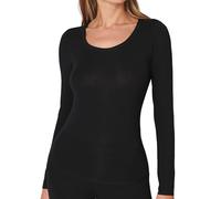 Schiesser Damen Unterhemd Personal Fit 1/1 Arm Shirt Langarm Schwarz Größe M