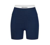 Schiesser Damen Shorts High Waist Biker Doppelripp - Active Admiral - Größe S