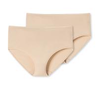 Schiesser Damen 2er-Pack Slip – Midi-Slip – Bio-Baumwolle 95/5, Stretch-Baumwolle – Beige S