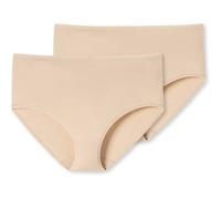 Schiesser Damen 2er-Pack Slip – Midi-Slip – Bio-Baumwolle 95/5, Stretch-Baumwolle – Beige S
